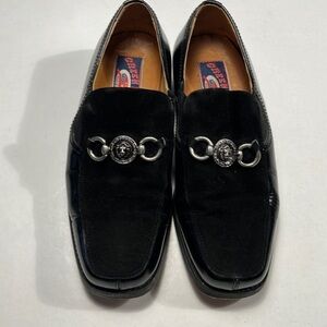 GREEN LIVE'S - Men suede and leather slips on Italian made dress shoe
